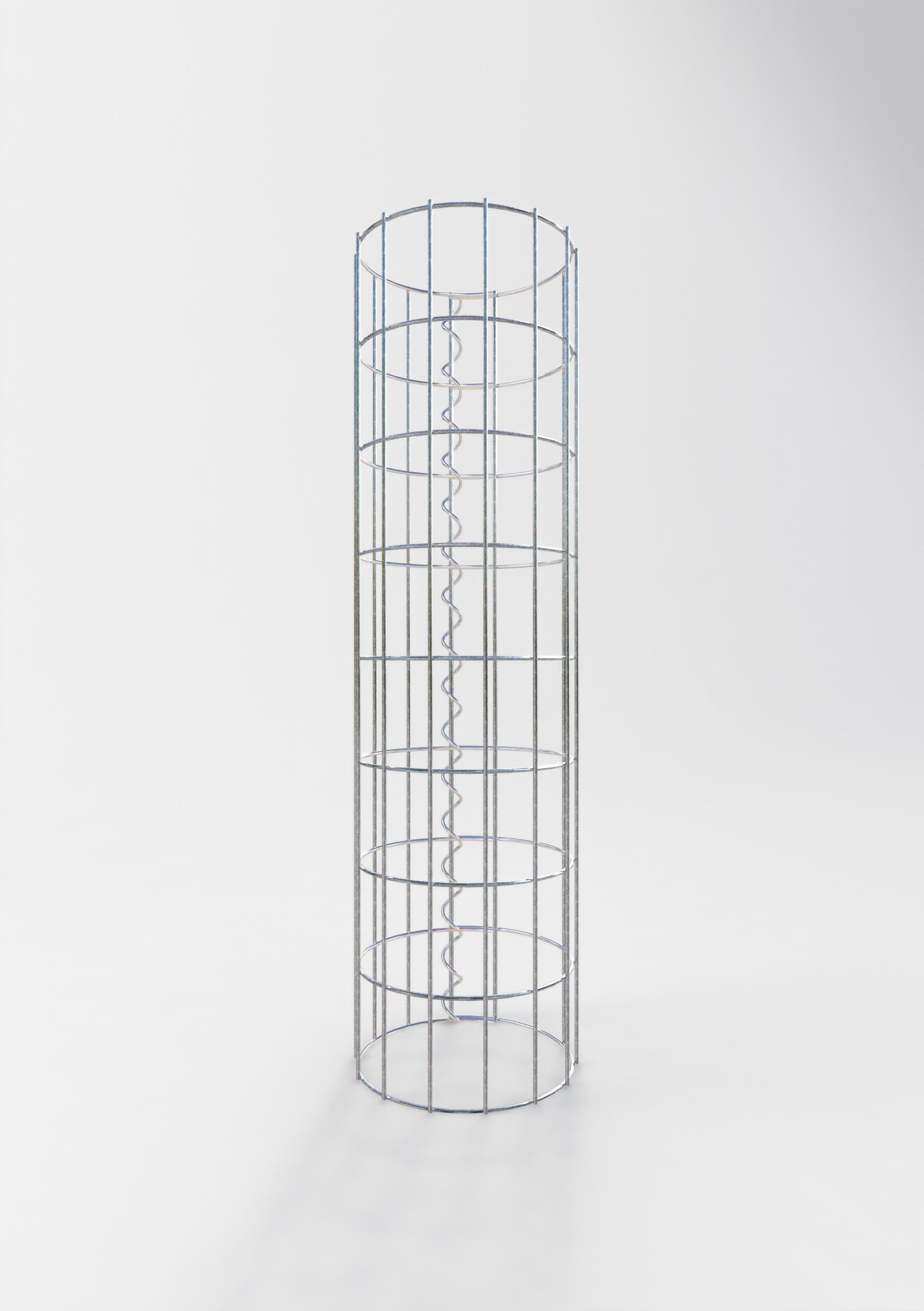 Gabion column around 22 cm diameter, 80 cm height, mesh size 5 cm x 10 cm