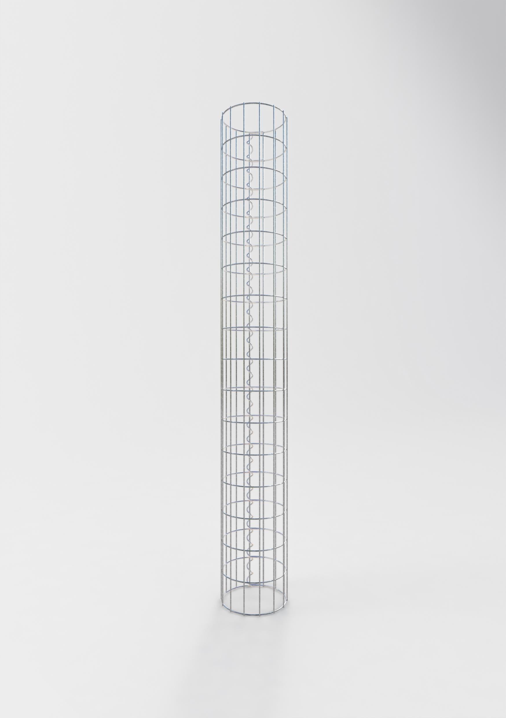 Gabion column around 22 cm diameter, 160 cm height, mesh size 5 cm x 10 cm