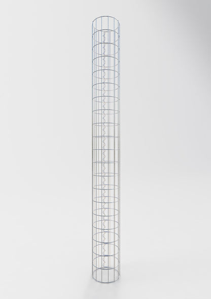 Coluna de gabião redonda de 22 cm de diâmetro, 200 cm de altura, malhagem de 5 cm x 10 cm