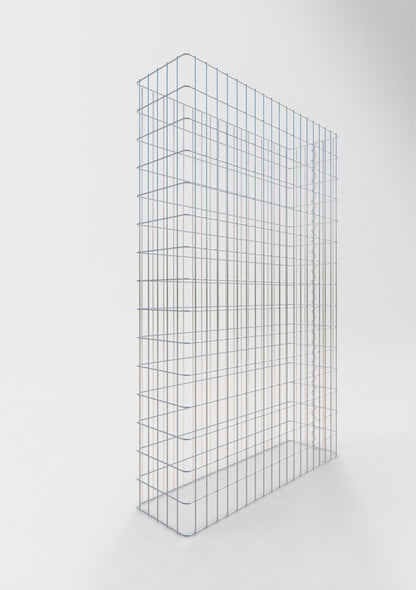 Comprimento da cerca de gabião 97 cm, altura 200 cm, profundidade 27 cm, tamanho da malha 5 x 10 cm