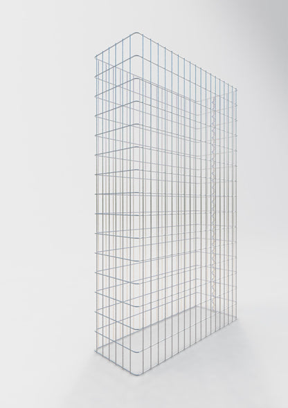 Comprimento da cerca de gabião 92 cm, altura 180 cm, profundidade 32 cm, tamanho da malha 5 x 10 cm