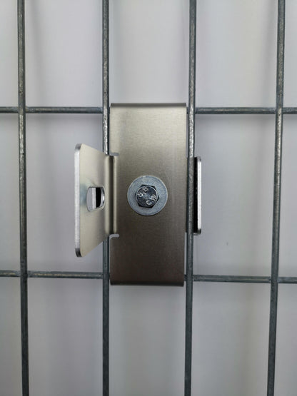 Klem met hekhouder, maaswijdte 5 x 10 cm, aluminium