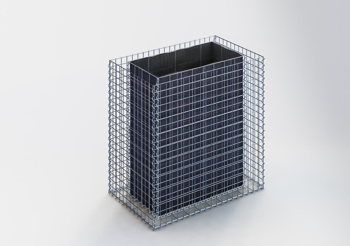 Letto rialzato rettangolare 100 cm x 100 cm x 60 cm (L x H x P), dimensione della rete 5 x 5 cm, spessore delle pareti 10 cm