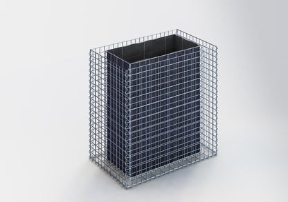 Letto rialzato rettangolare 100 cm x 100 cm x 60 cm (L x H x P), dimensione della rete 5 x 5 cm, spessore delle pareti 10 cm