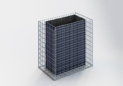 Lit surélevé carré 100 cm x 100 cm x 60 cm (L x H x P), mailles 5 x 10 cm, épaisseur des parois 10 cm