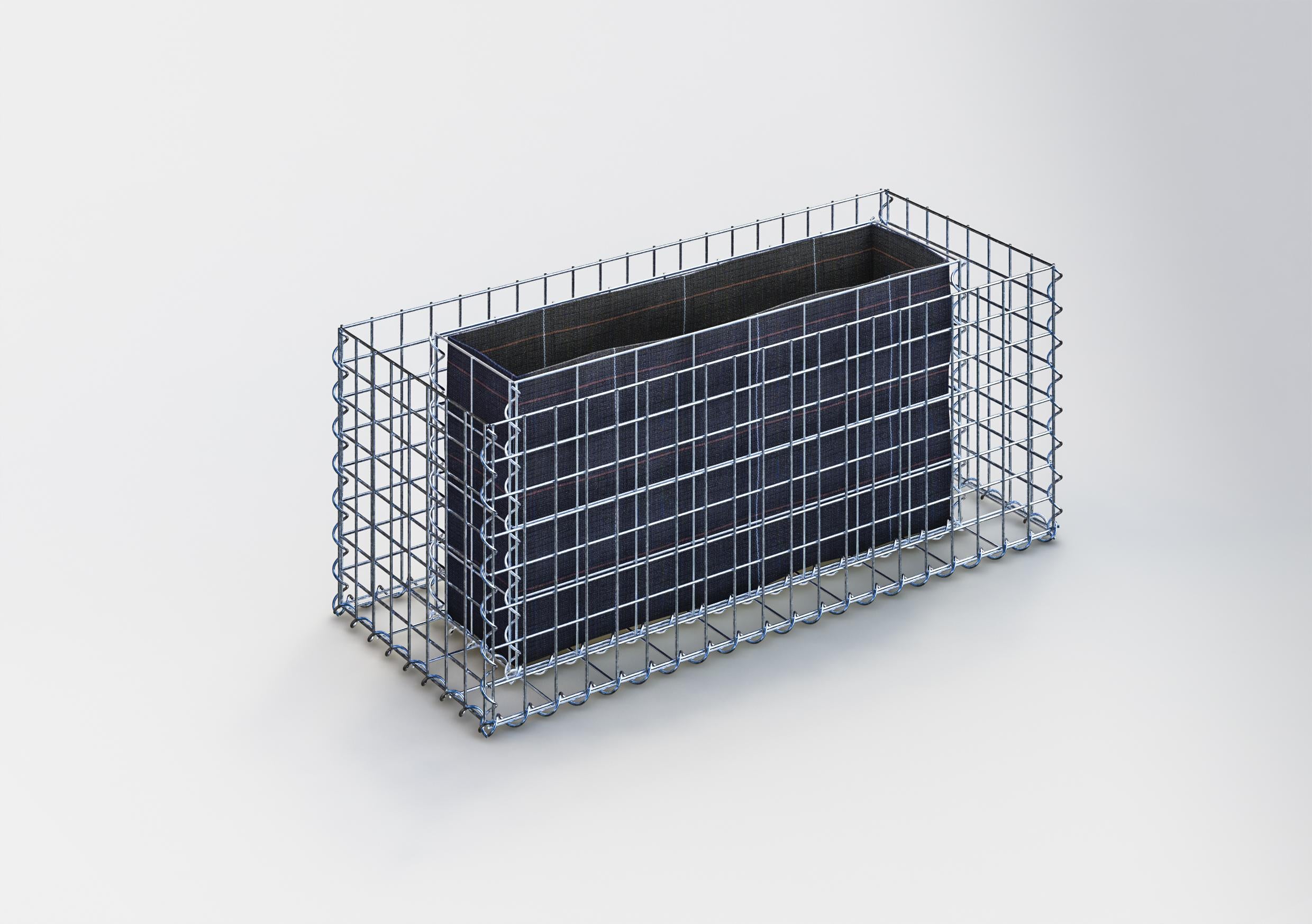 Letto rialzato rettangolare 100 cm x 40 cm x 40 cm (L x H x P), maglia 5 x 5 cm, spessore parete 10 cm