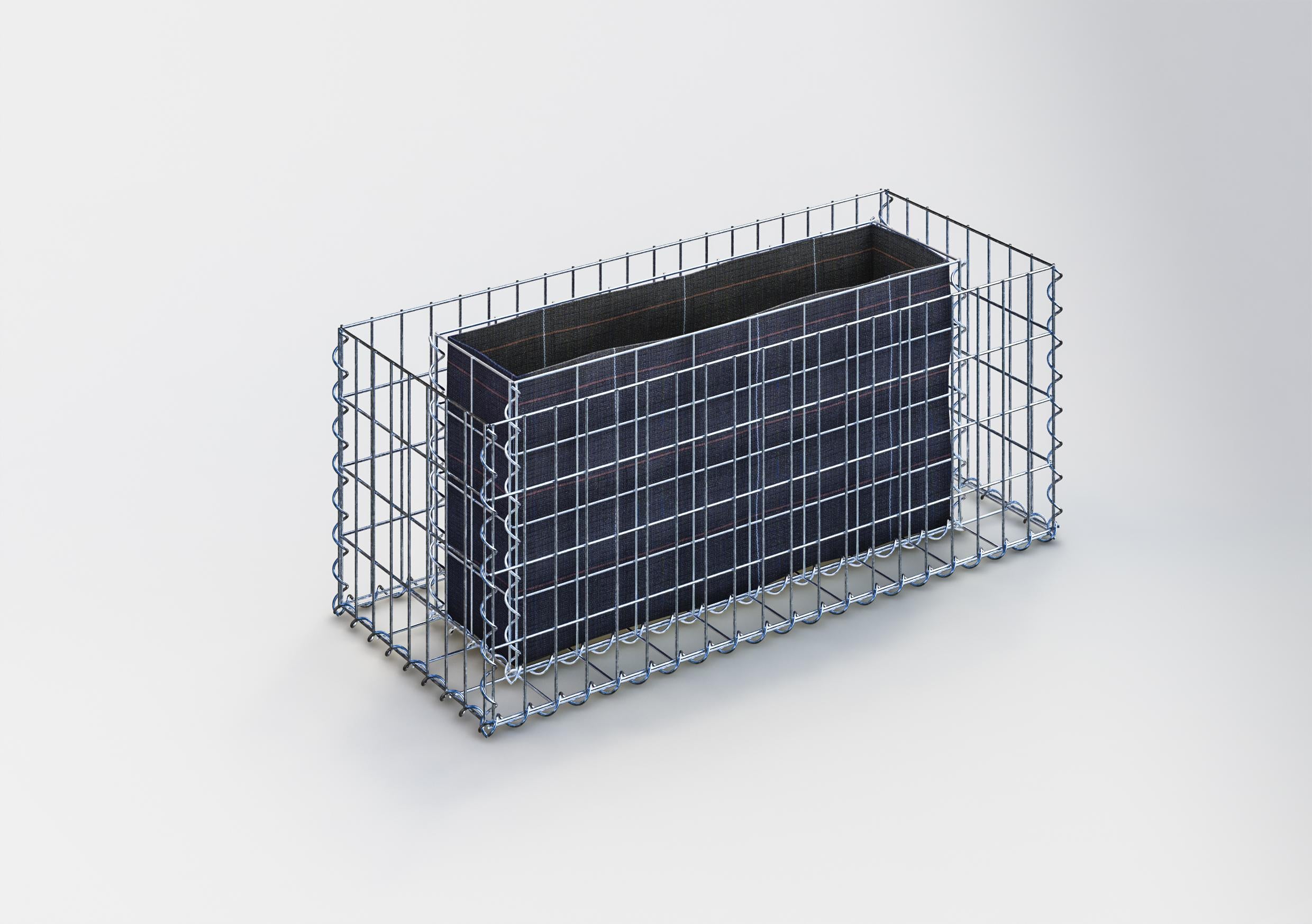 Letto rialzato rettangolare 100 cm x 40 cm x 40 cm (L x H x P), maglia 5 x 10 cm, spessore parete 10 cm