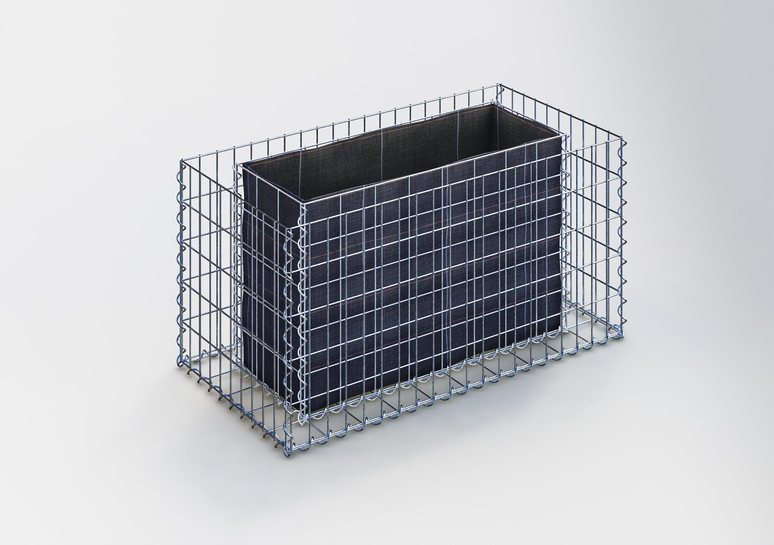 Lecho elevado rectangular 100 cm x 50 cm x 50 cm (L x A x P), malla 5 x 10 cm, espesor de pared 10 cm