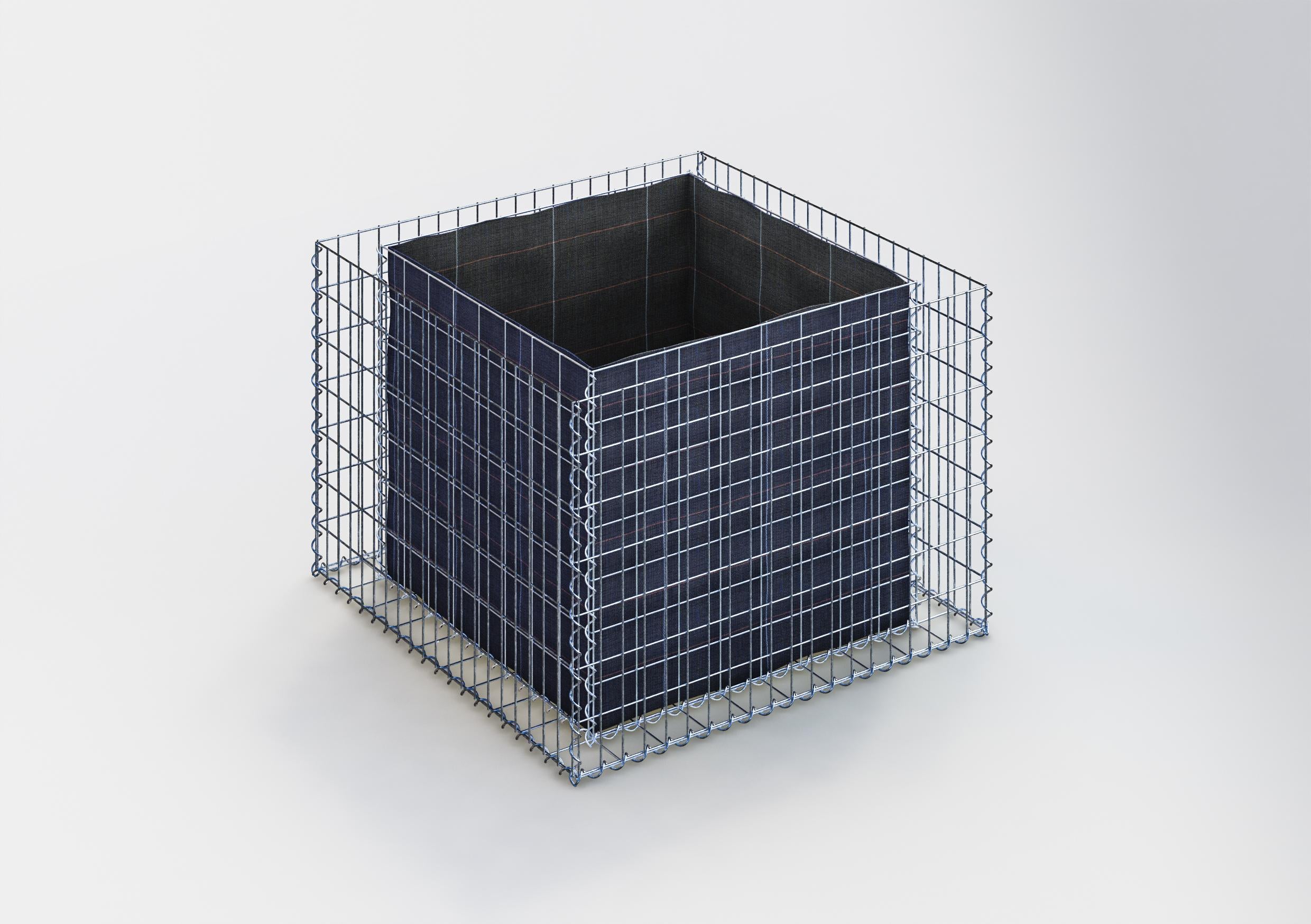 Letto rialzato rettangolare 100 cm x 70 cm x 100 cm (L x H x P), dimensione della rete 5 x 10 cm, spessore delle pareti 10 cm