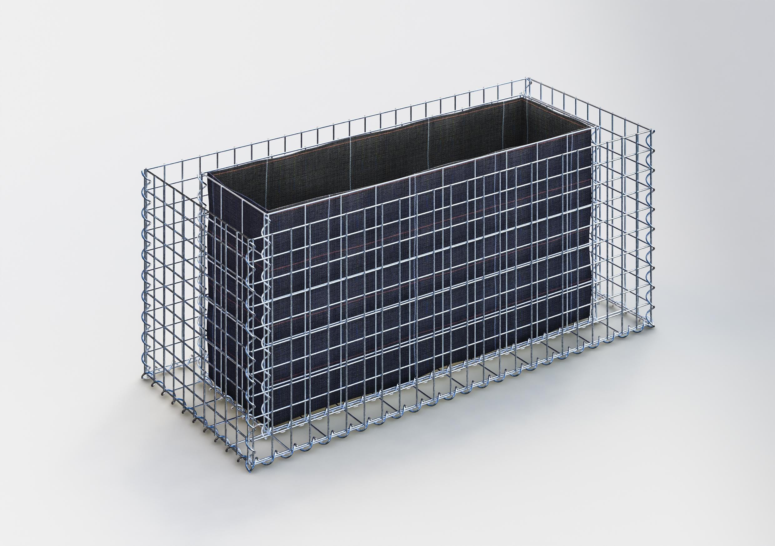 Letto rialzato rettangolare 120 cm x 50 cm x 50 cm (L x H x P), maglia 5 x 5 cm, spessore parete 10 cm