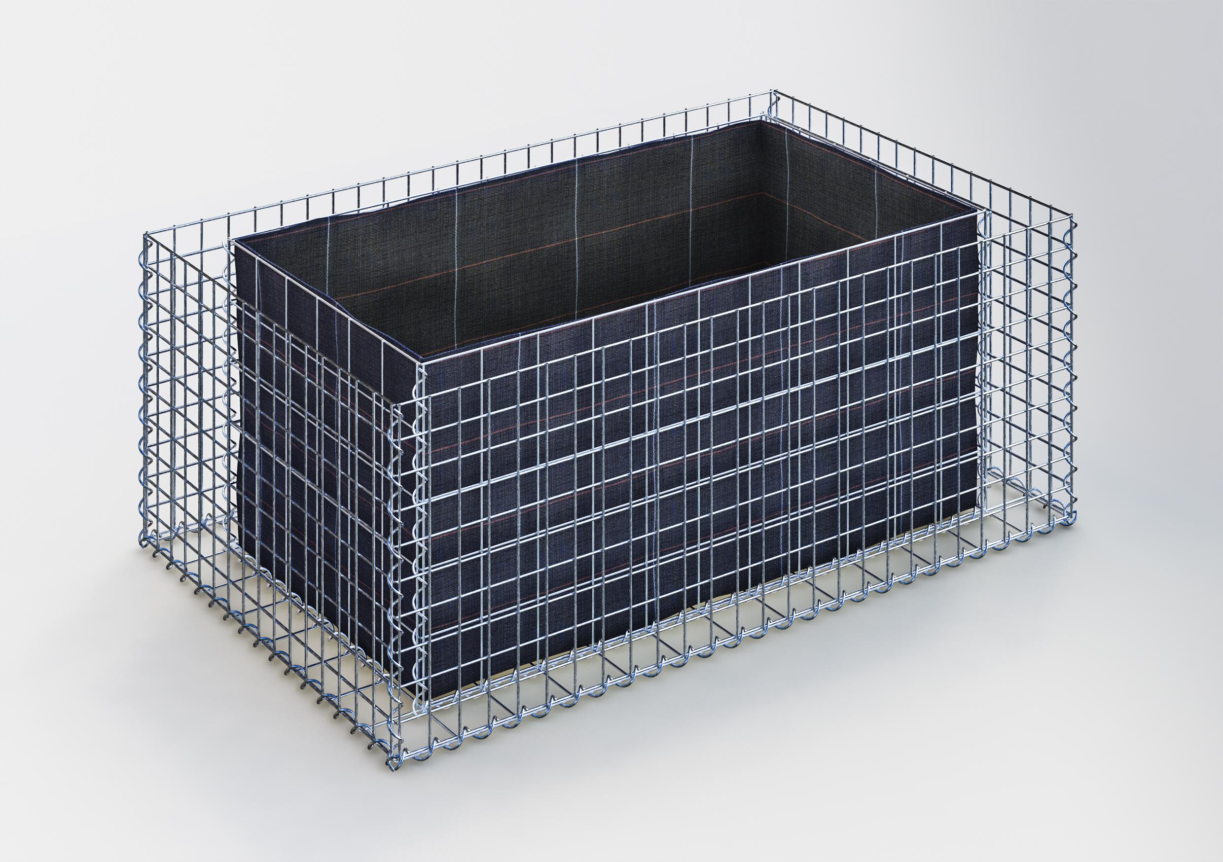Letto rialzato rettangolare 130 cm x 50 cm x 80 cm (L x H x P), maglia 5 x 5 cm, spessore parete 10 cm