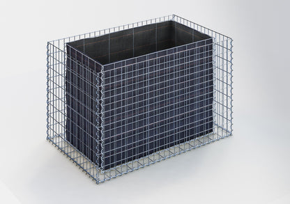 Lit surélevé carré 130 cm x 80 cm x 80 cm (L x H x P), mailles 5 x 10 cm, épaisseur des parois 10 cm