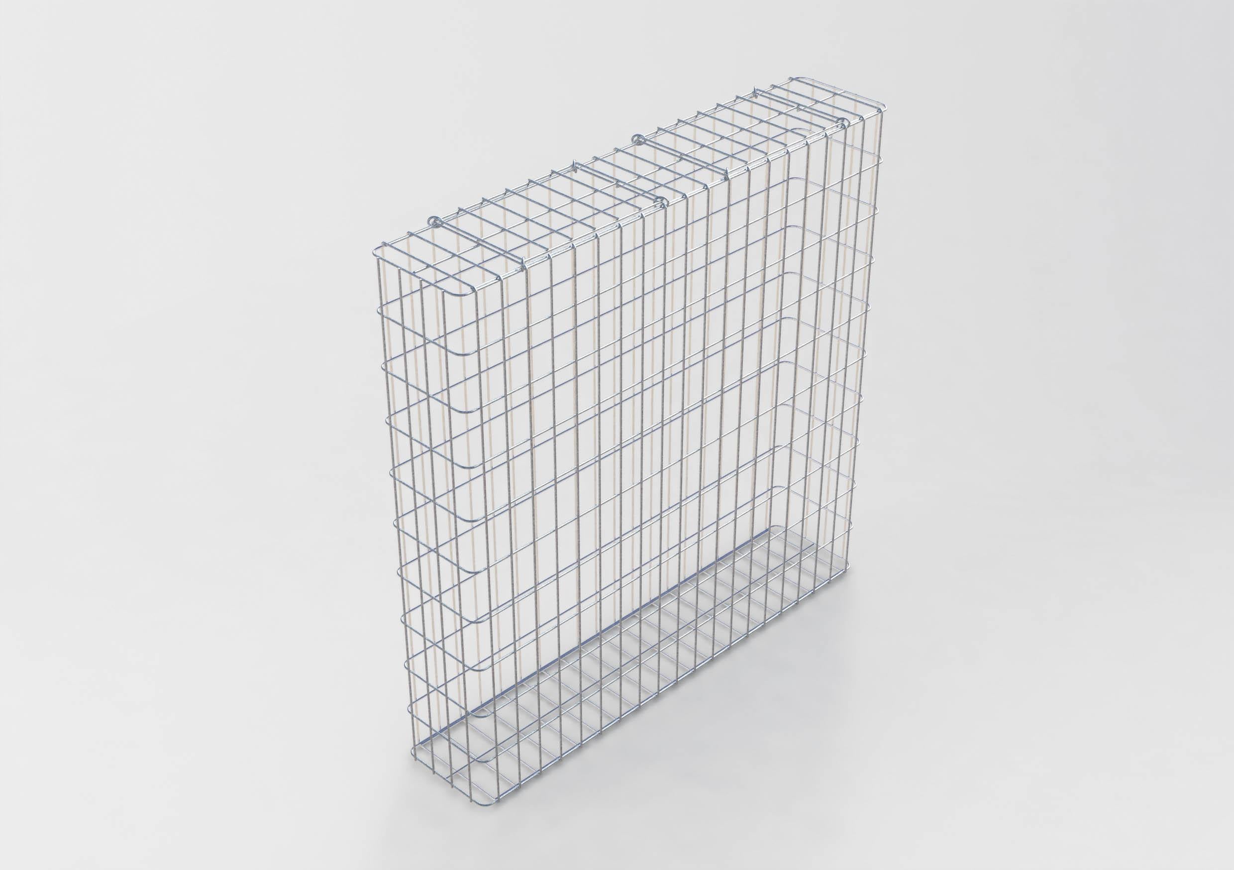 Gabbione zincato a caldo 102 cm x 102 cm x 22 cm, maglia 5 cm x 10 cm, completamente saldato