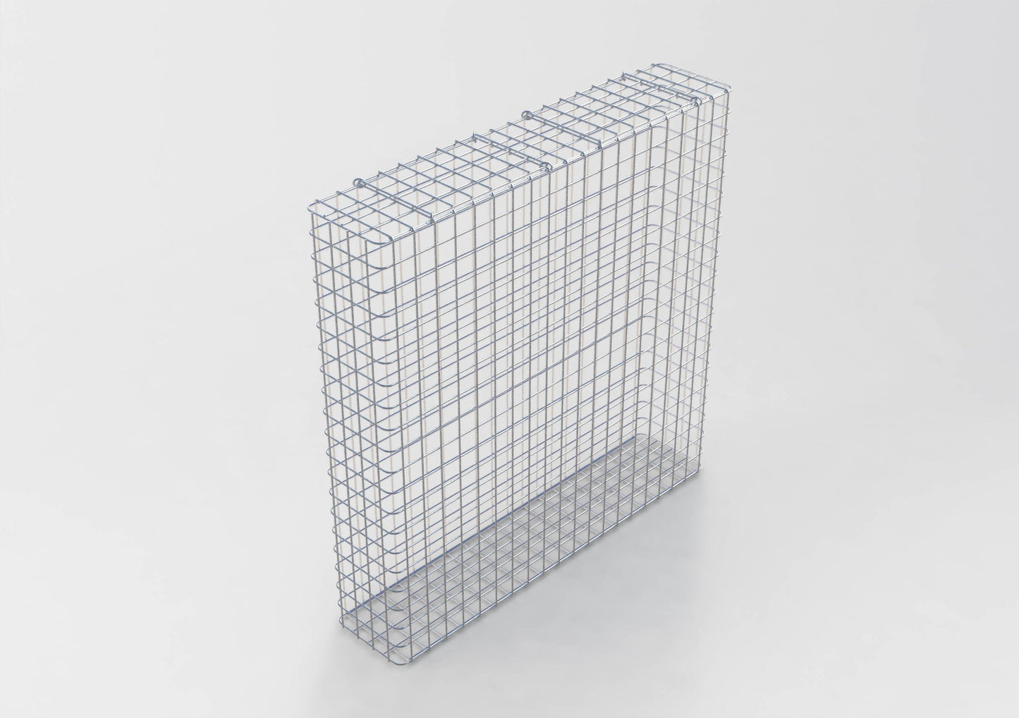 Gabion varmgalvaniseret 102 cm x 102 cm x 22 cm, maskestørrelse 5 cm x 5 cm, fuldsvejset