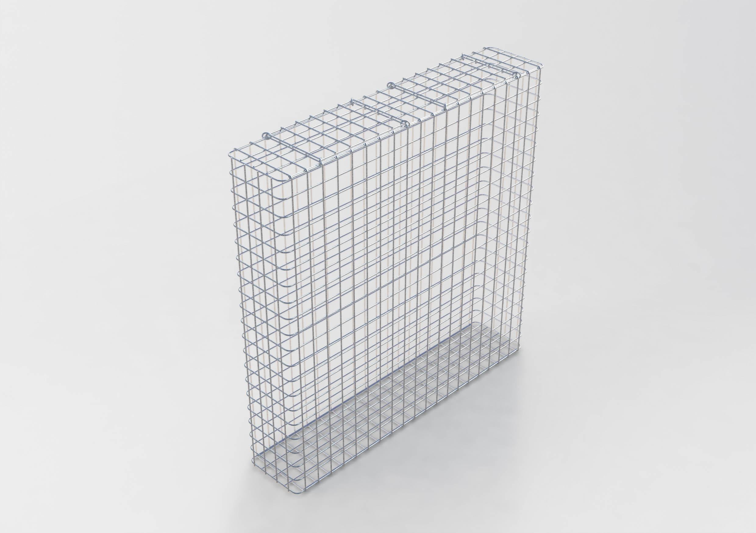 Gabbione zincato a caldo 102 cm x 102 cm x 22 cm, maglia 5 cm x 5 cm, completamente saldato