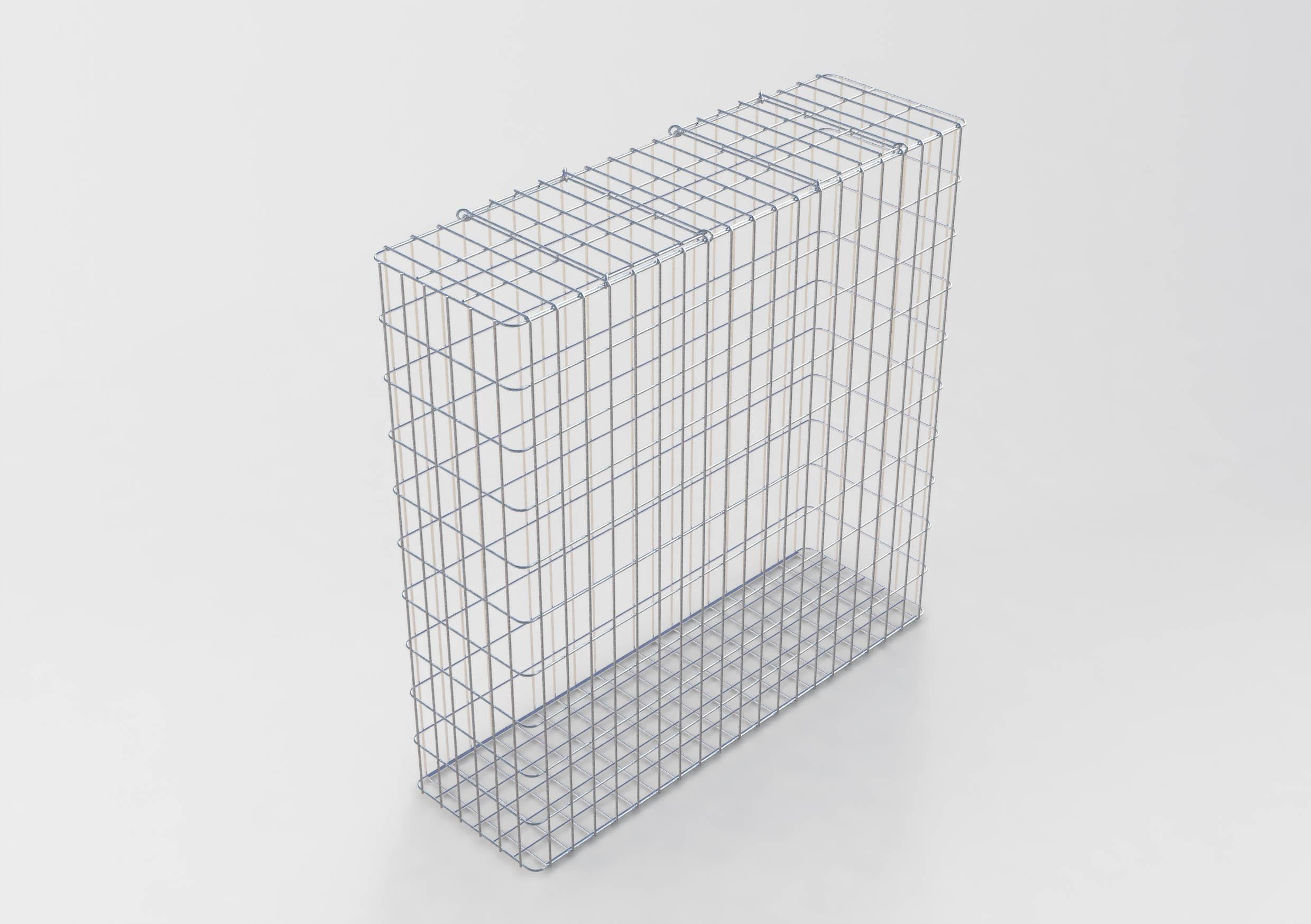 Gabbione zincato a caldo 102 cm x 102 cm x 32 cm, maglia 5 cm x 10 cm, completamente saldato