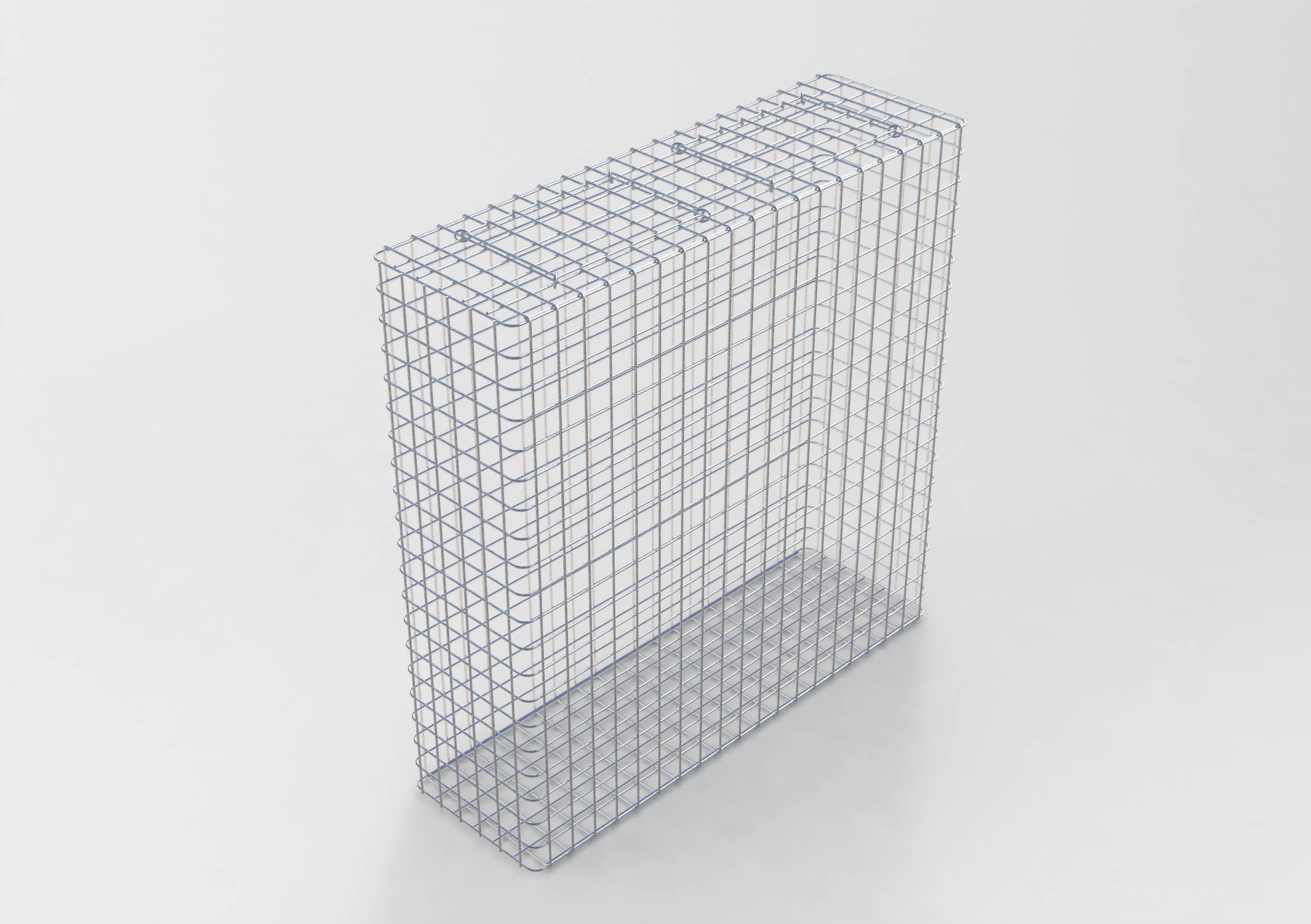 Gabbione zincato a caldo 102 cm x 102 cm x 32 cm, maglia 5 cm x 5 cm, completamente saldato