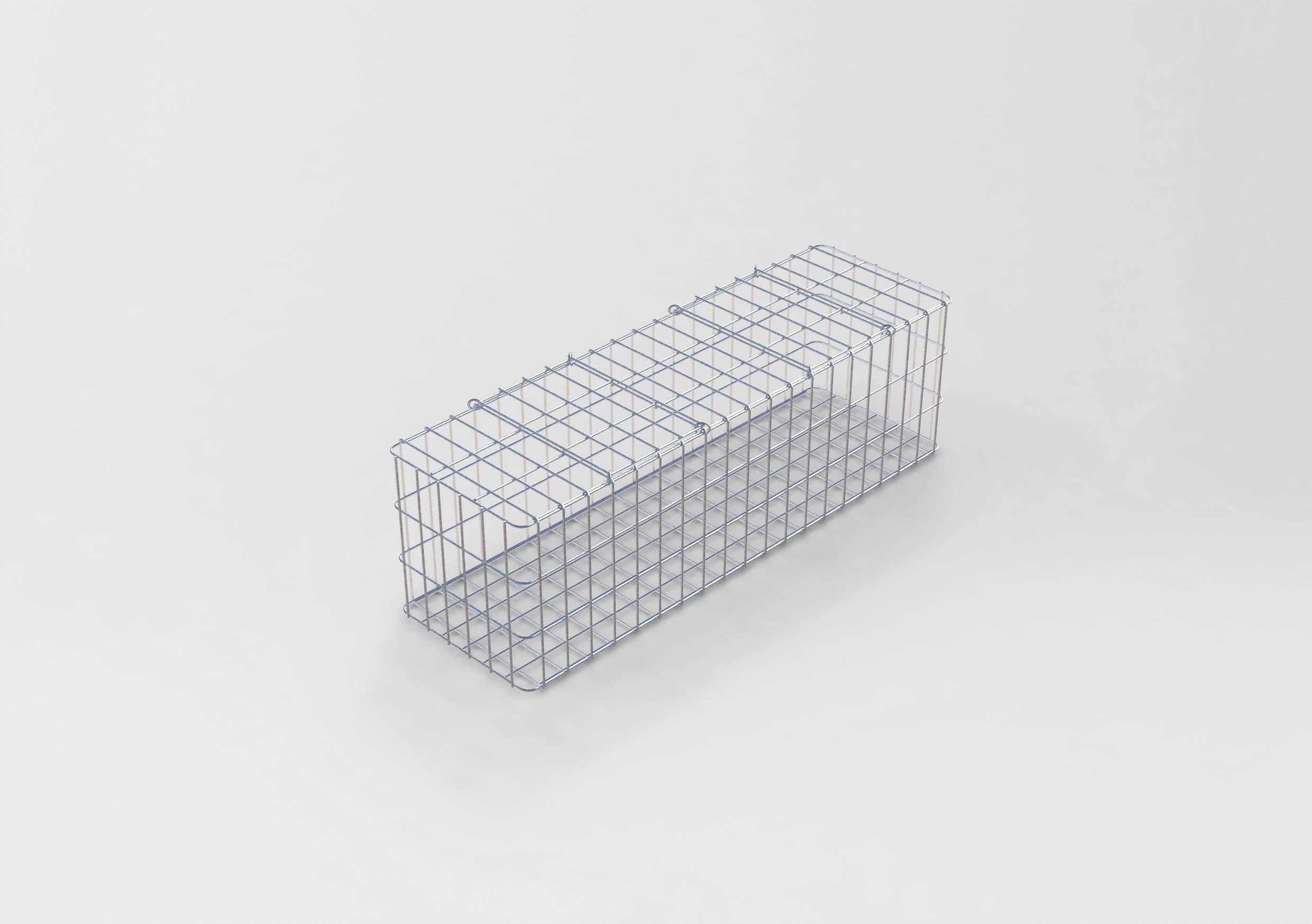 Gabbione zincato a caldo 102 cm x 32 cm x 32 cm, maglia 5 cm x 10 cm, completamente saldato