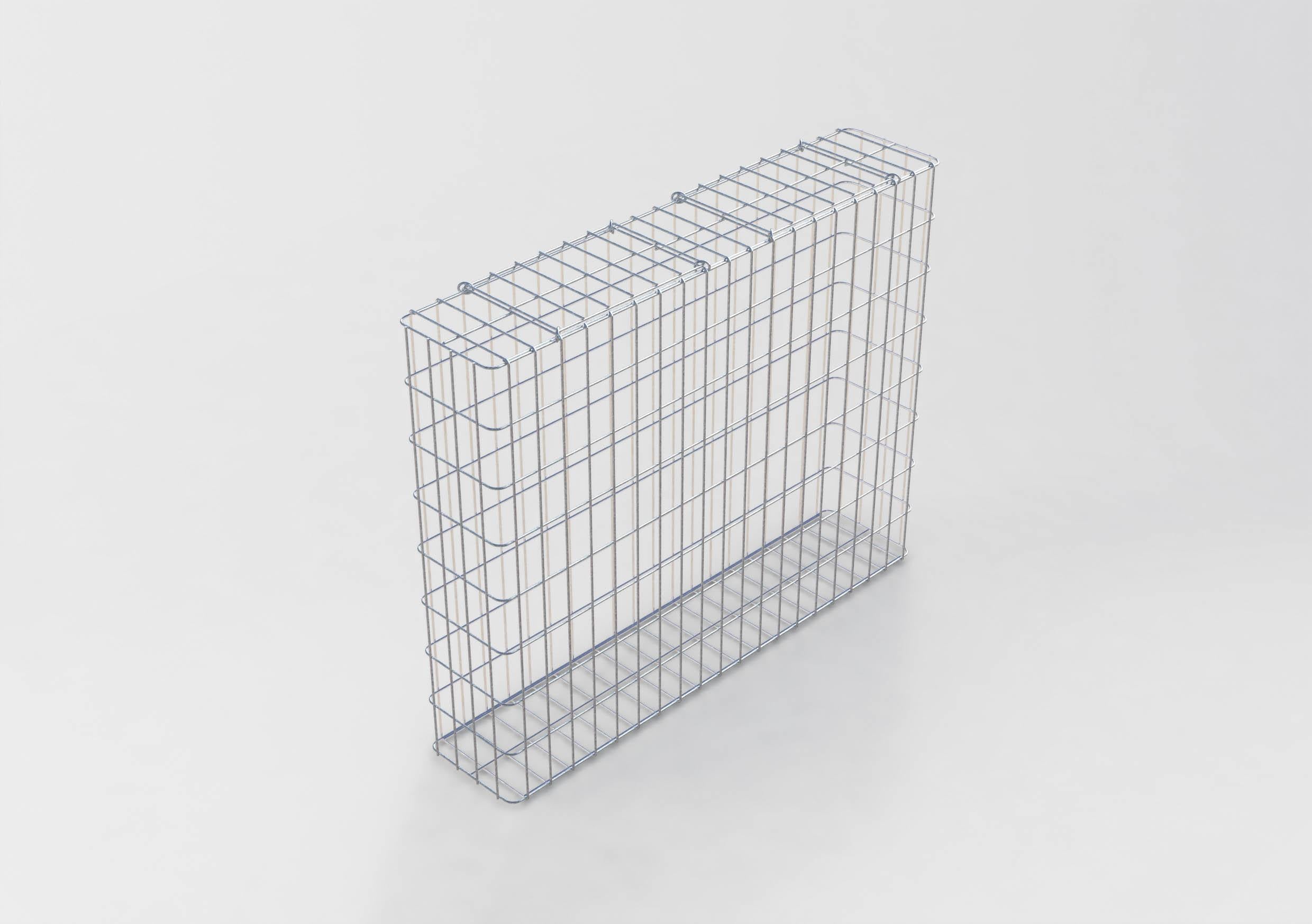 Gabbione zincato a caldo 102 cm x 82 cm x 22 cm, maglia 5 cm x 10 cm, completamente saldato