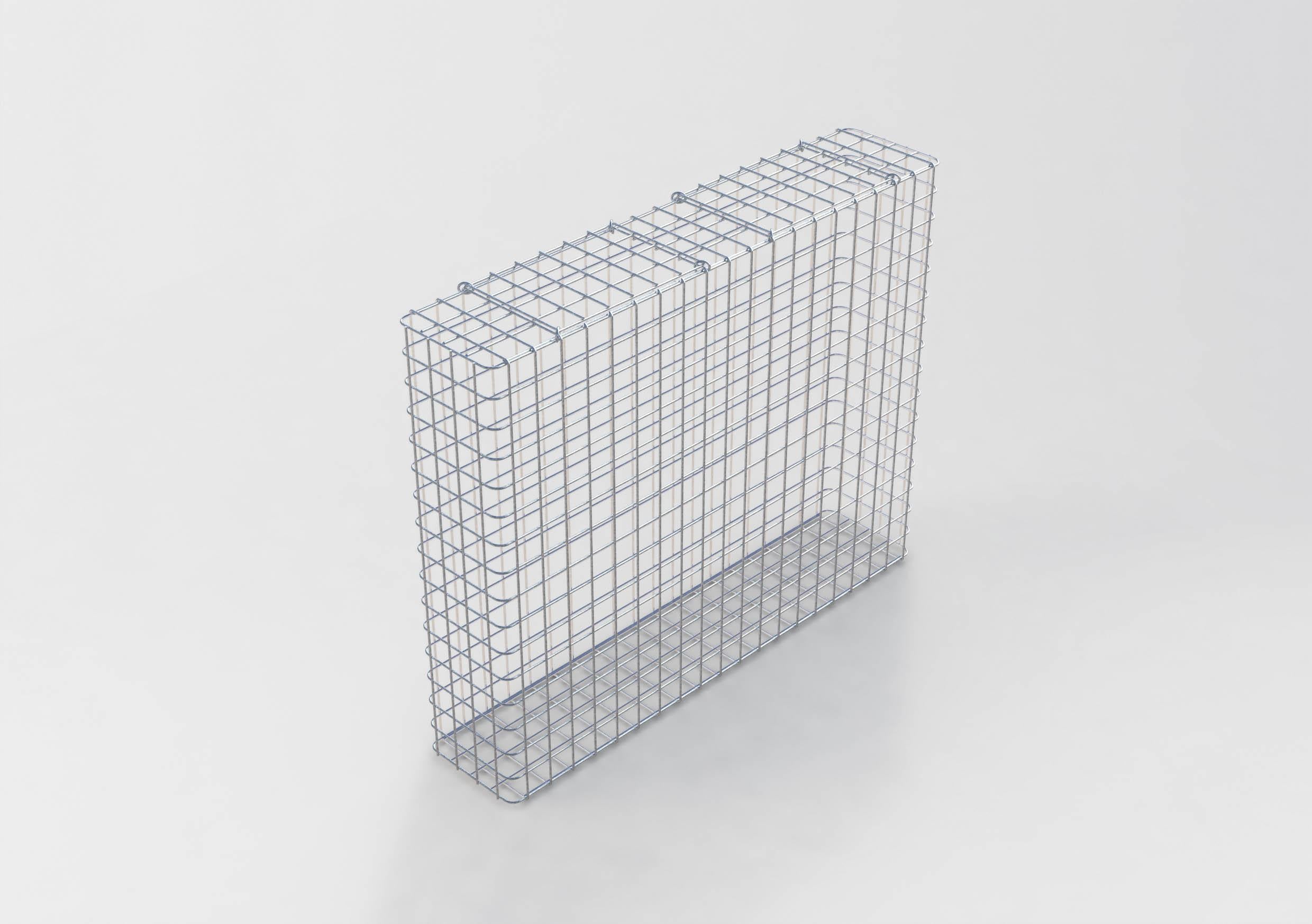 Gabbione zincato a caldo 102 cm x 82 cm x 22 cm, maglia 5 cm x 5 cm, completamente saldato