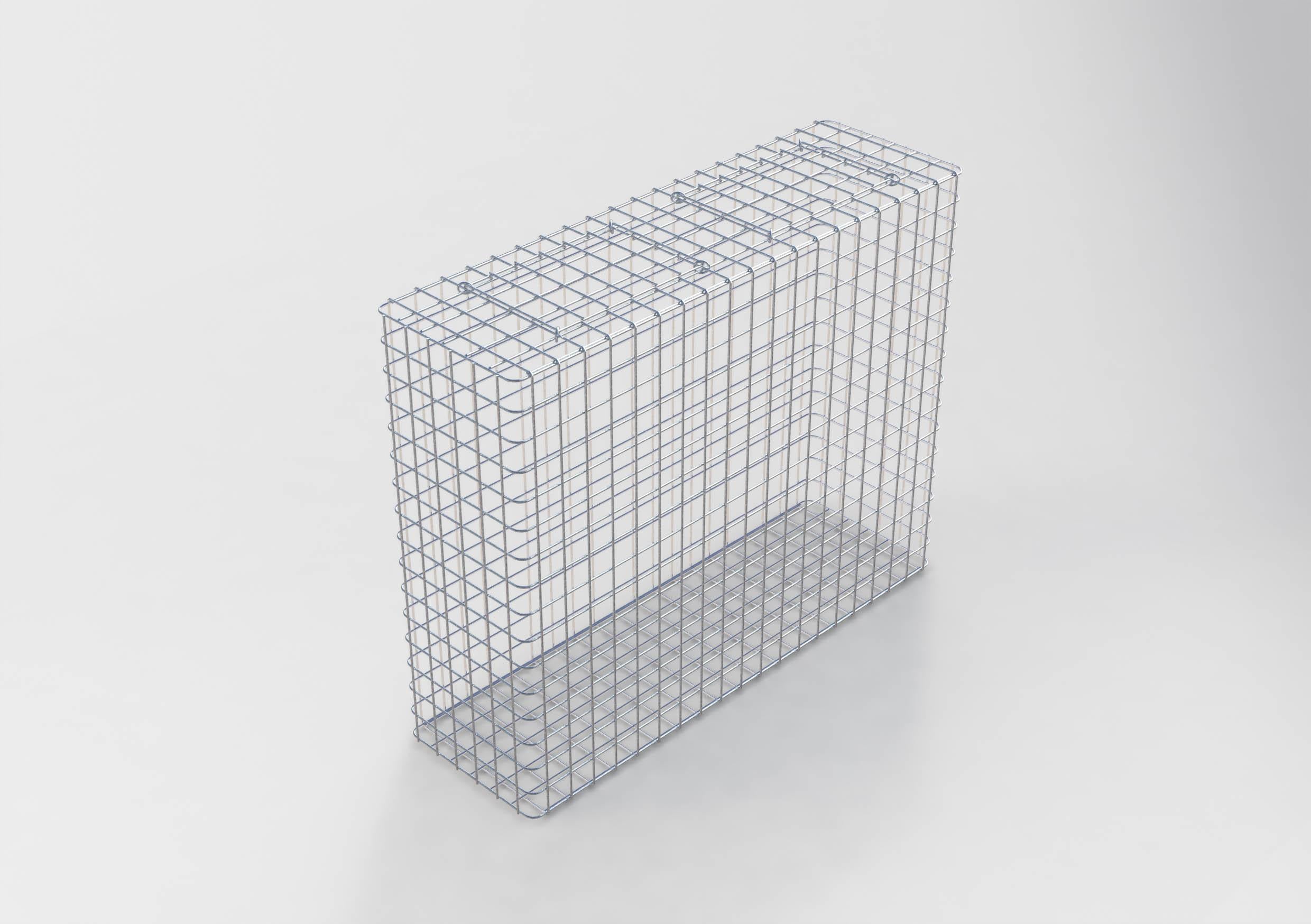 Gabbione zincato a caldo 102 cm x 82 cm x 32 cm, maglia 5 cm x 5 cm, completamente saldato