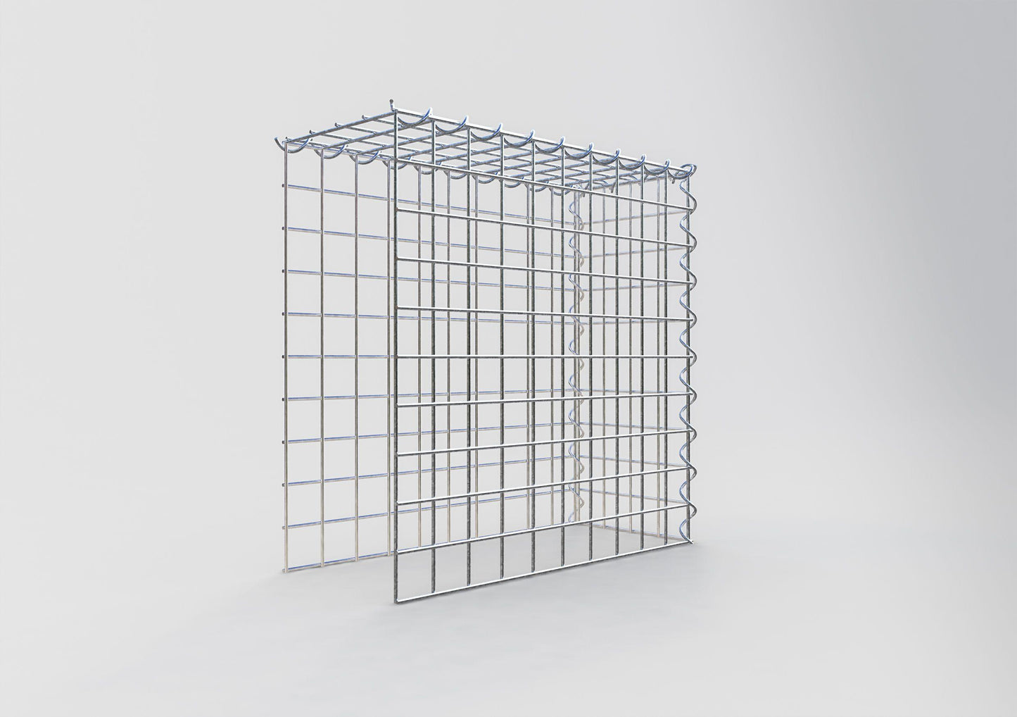 Add-on schanskorf type 4 50 cm x 50 cm x 20 cm (L x H x D), maaswijdte 5 cm x 5 cm, spiraalvormig