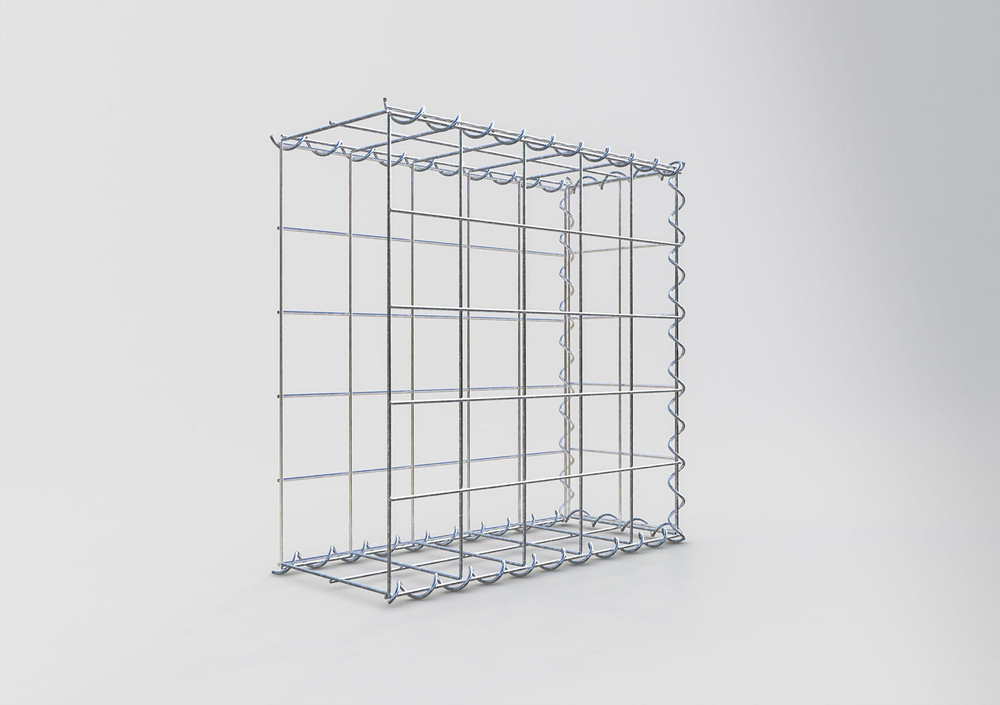 Gabião tipo 2 50 cm x 50 cm x 20 cm (C x A x P), malhagem 10 cm x 10 cm, espiral