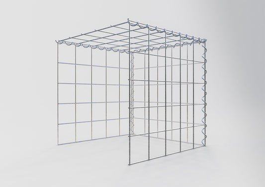 Aangegroeide schanskorf type 4 50 cm x 50 cm x 50 cm (L x H x D), maaswijdte 10 cm x 10 cm, spiraal