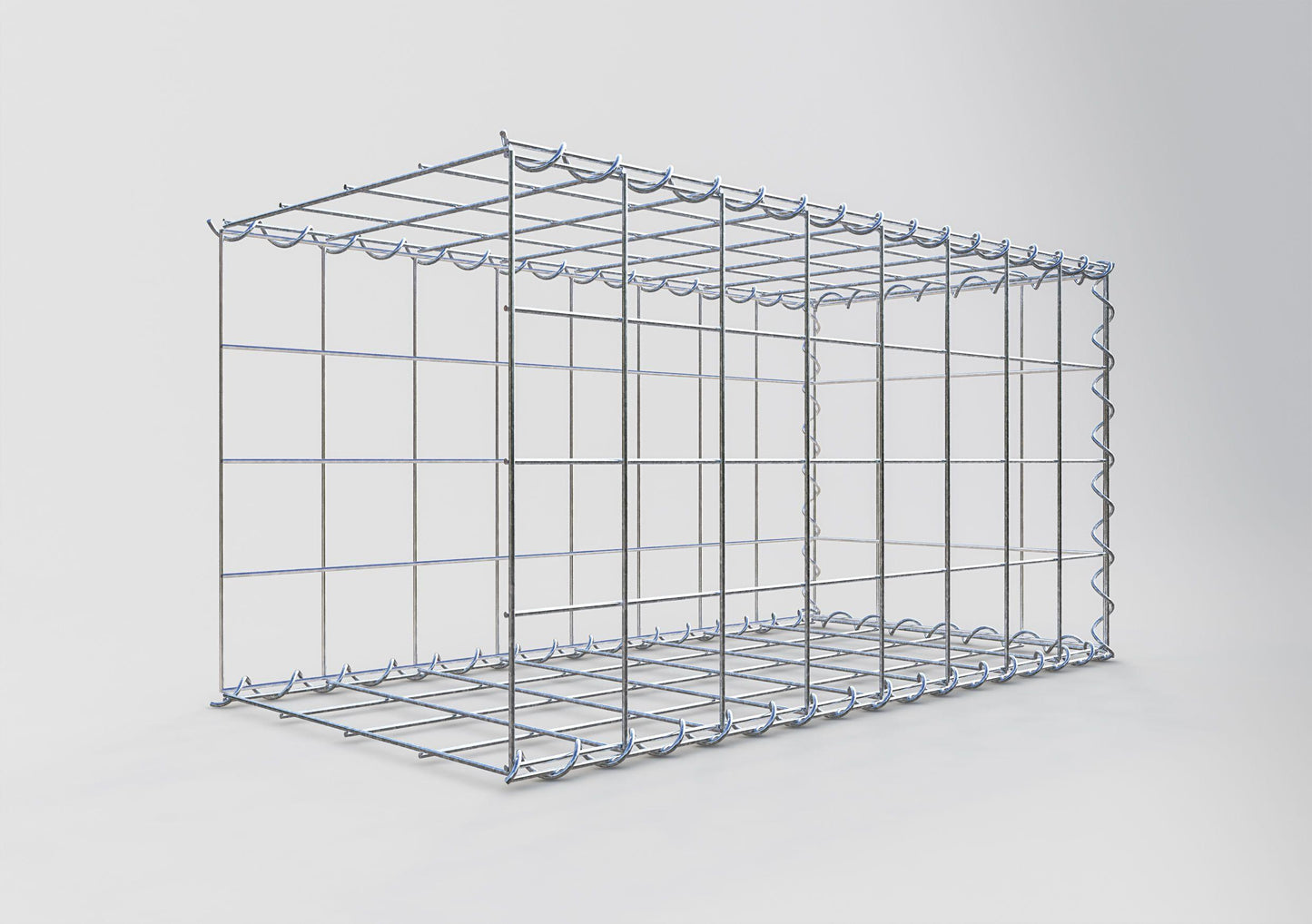 Gabion rapporté type 2 80 cm x 40 cm x 40 cm (L x H x P), mailles 10 cm x 10 cm, spirale