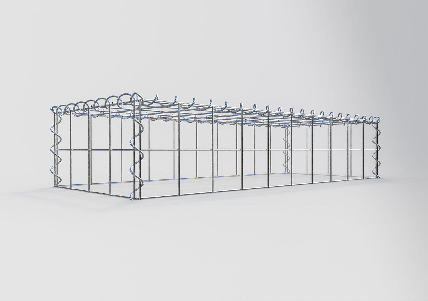 Gabion rapporté type 3 100 cm x 20 cm x 40 cm (L x H x P), mailles 10 cm x 10 cm, spirale