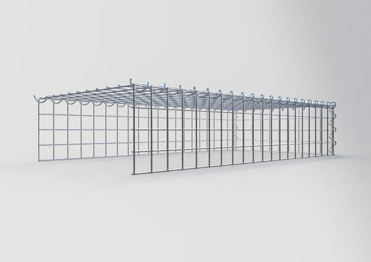 Gabion rapporté type 4 100 cm x 20 cm x 50 cm (L x H x P), mailles 5 cm x 5 cm, spirale