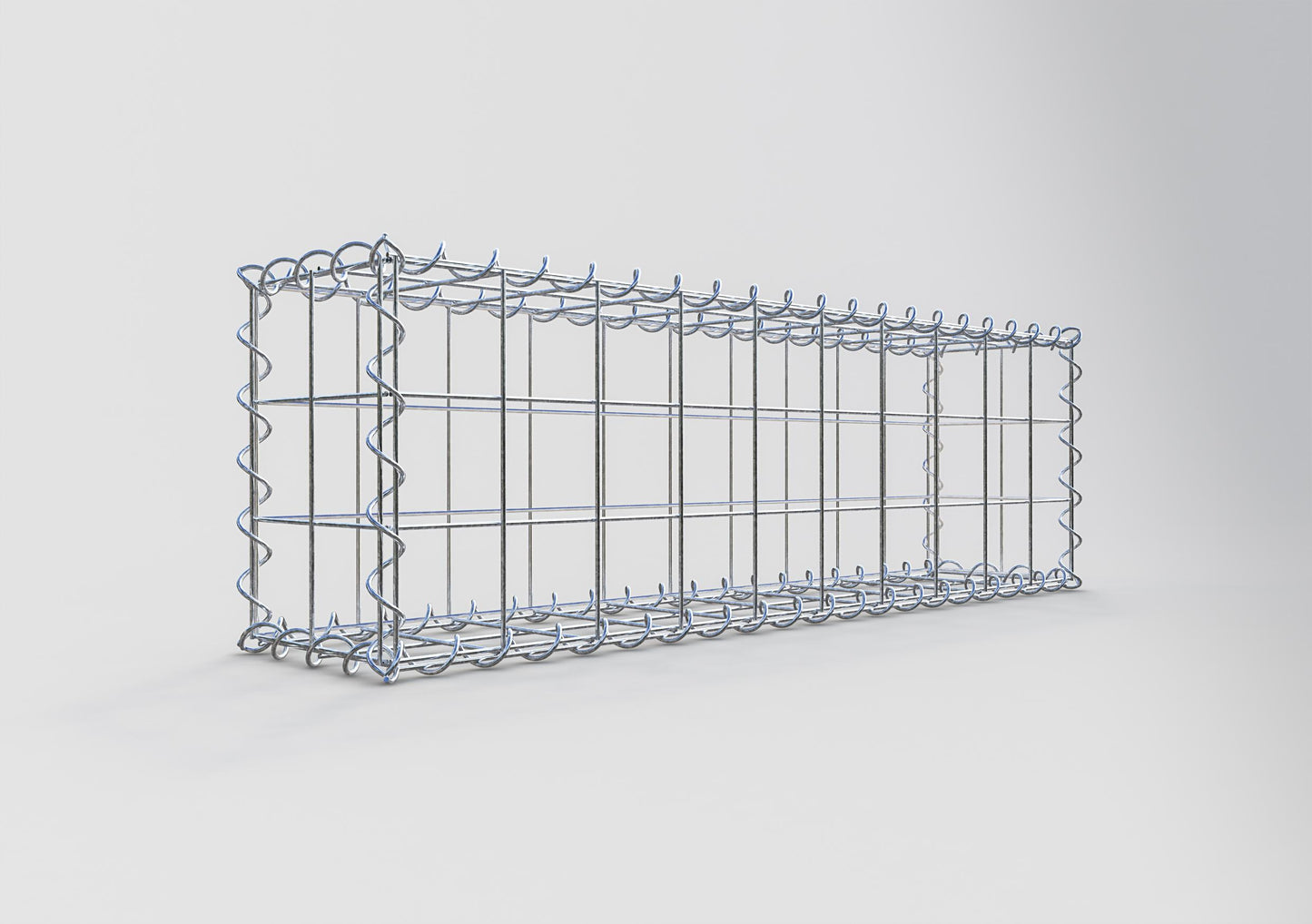 Gabbione 100 cm x 30 cm x 20 cm (L x H x P), maglia 10 cm x 10 cm, spirale