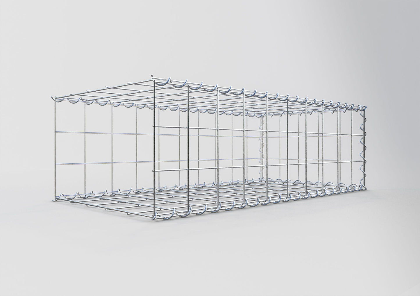 Udvokset gabion type 2 100 cm x 30 cm x 50 cm (L x H x D), maskestørrelse 10 cm x 10 cm, spiral