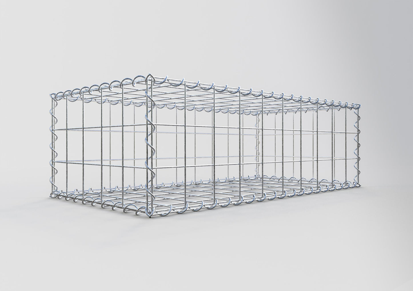 Gabione 100 cm x 30 cm x 50 cm (L x H x T), Maschenweite 10 cm x 10 cm, Spirale