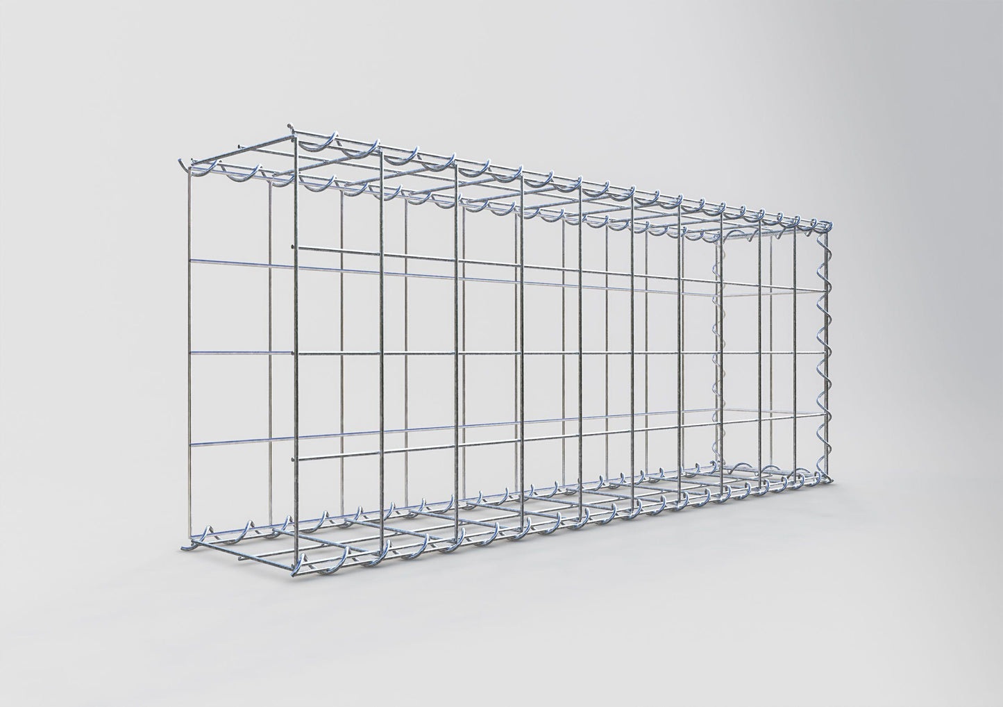 Anbaugabione Typ 2 100 cm x 40 cm x 20 cm (L x H x T), Maschenweite 10 cm x 10 cm, Spirale