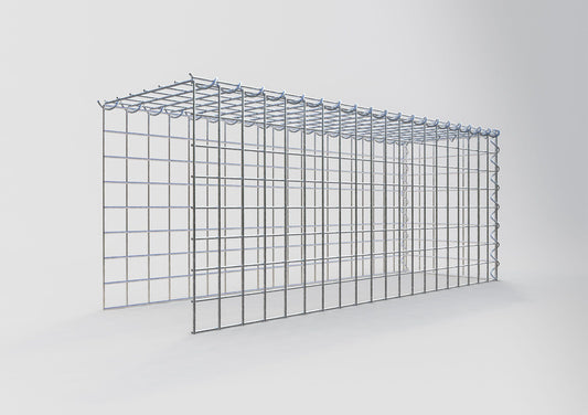 Aangegroeide schanskorf type 4 100 cm x 40 cm x 30 cm (L x H x D), maaswijdte 5 cm x 5 cm, spiraal