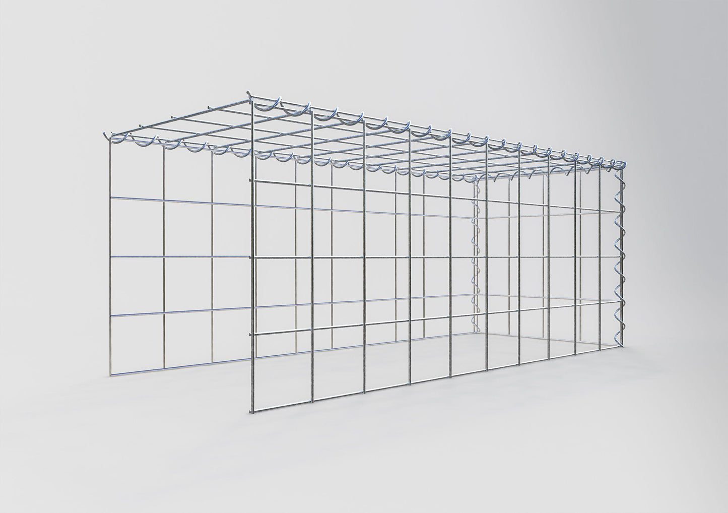 Gabion rapporté type 4 100 cm x 40 cm x 40 cm (L x H x P), mailles 10 cm x 10 cm, spirale