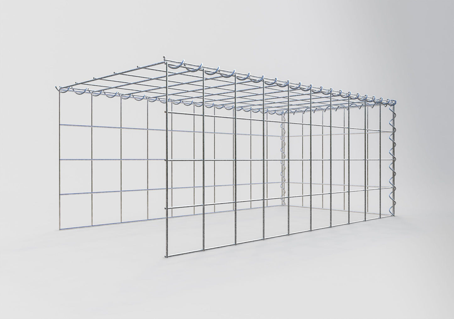 Extra gabion typ 4 100 cm x 40 cm x 50 cm (L x H x D), maskstorlek 10 cm x 10 cm, spiral