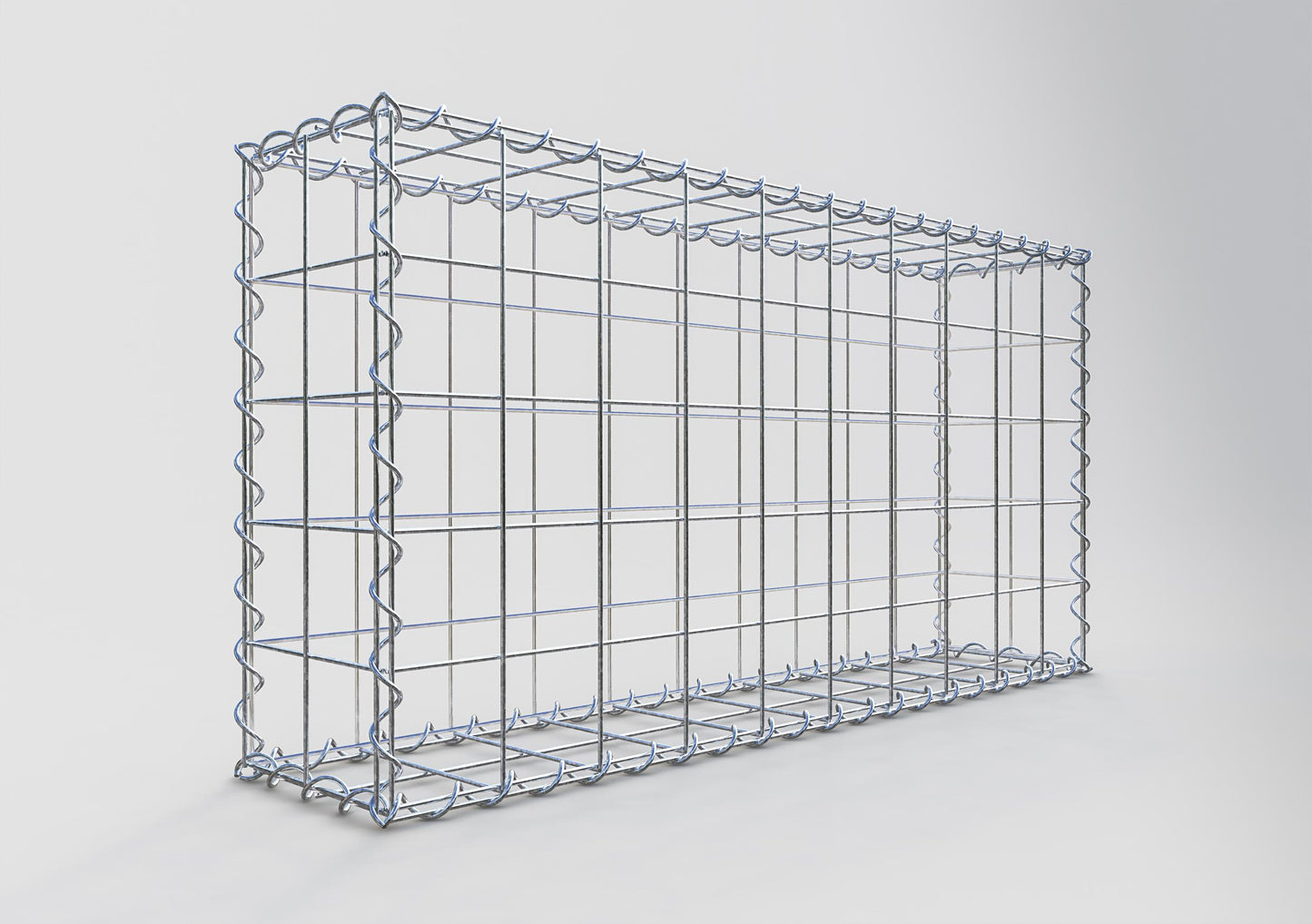 Gabion 100 cm x 50 cm x 20 cm (L x H x D), maskstorlek 10 cm x 10 cm, spiral