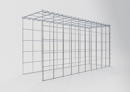 Aangebouwde schanskorf type 4 100 cm x 50 cm x 30 cm (L x H x D), maaswijdte 10 cm x 10 cm, spiraal