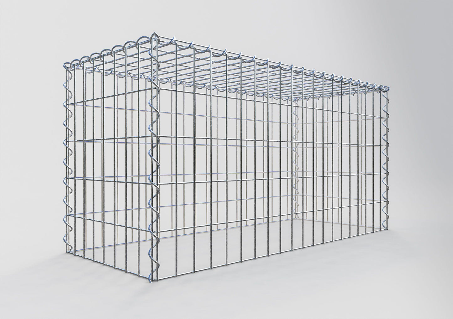 Opvokset gabion type 3 100 cm x 50 cm x 40 cm (L x H x D), maskestørrelse 5 cm x 10 cm, spiral