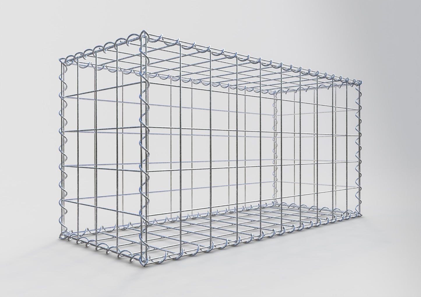 Gavión 100 cm x 50 cm x 40 cm (largo x alto x fondo), malla 10 cm x 10 cm, en espiral