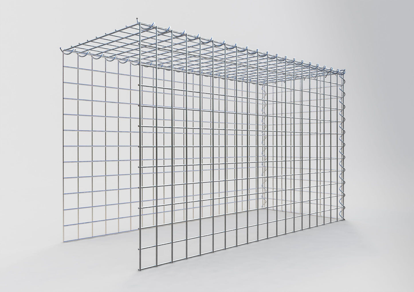 Gabbione aggiuntivo tipo 4 100 cm x 60 cm x 40 cm (L x H x P), dimensione maglia 5 cm x 5 cm, a spirale