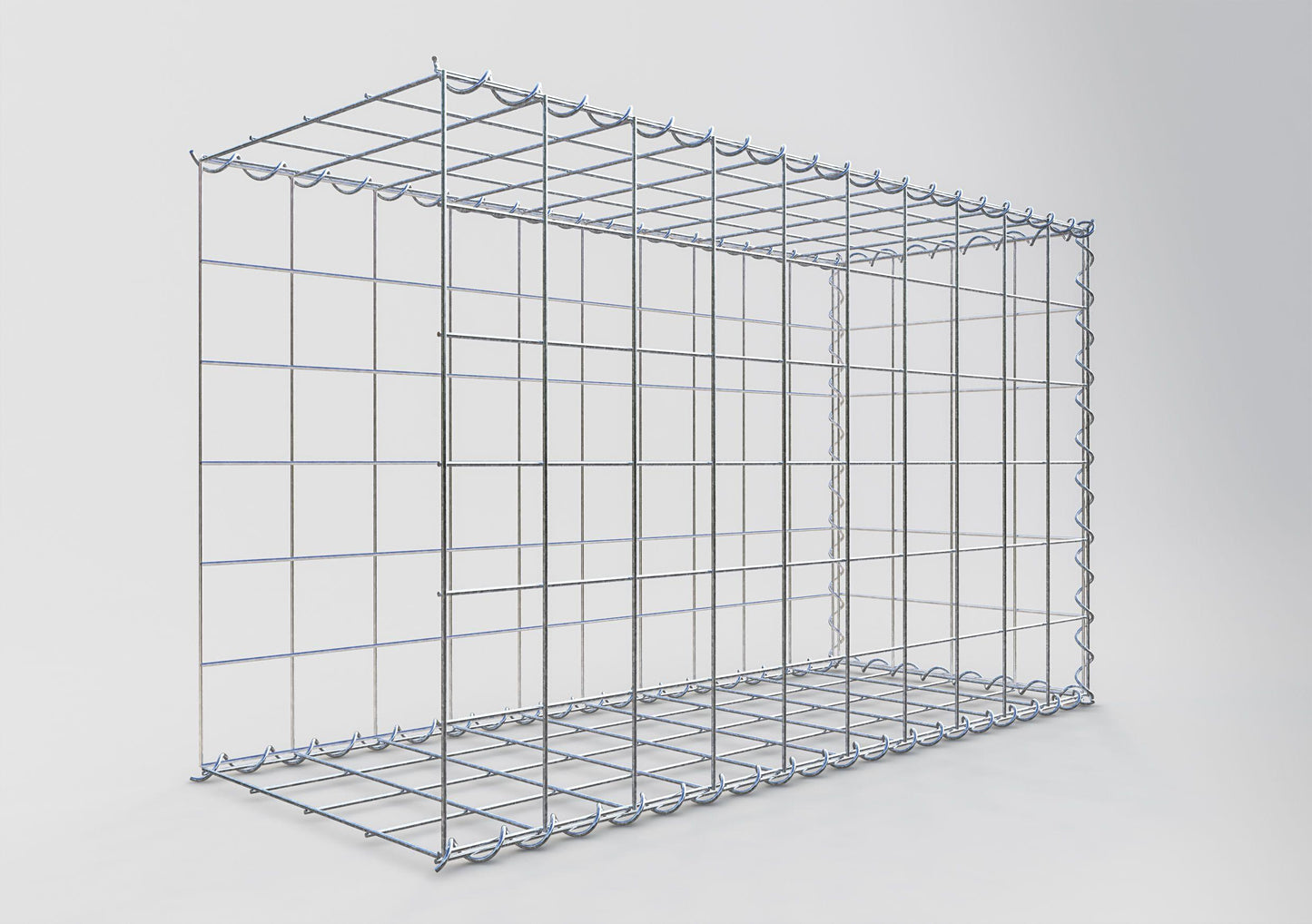 Gabion rapporté type 2 100 cm x 60 cm x 40 cm (L x H x P), mailles 10 cm x 10 cm, spirale