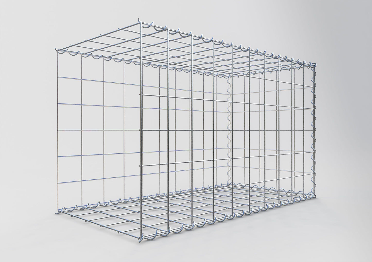 Opvokset gabion type 2 100 cm x 60 cm x 50 cm (L x H x D), maskestørrelse 10 cm x 10 cm, spiral