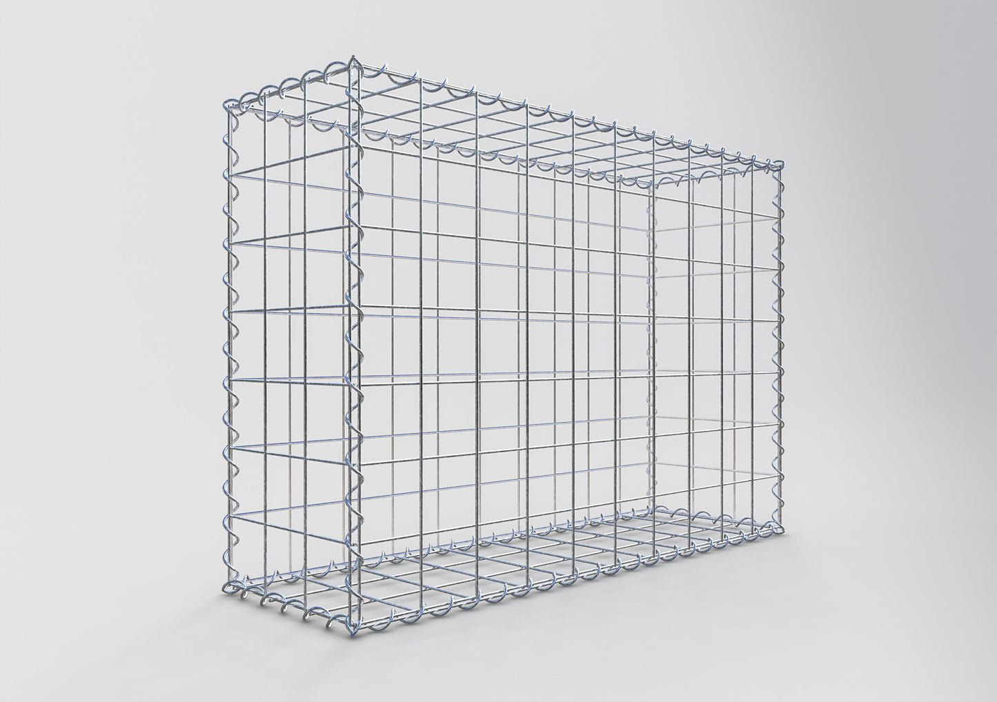 Gabião 100 cm x 70 cm x 30 cm (C x A x P), malhagem 10 cm x 10 cm, espiral