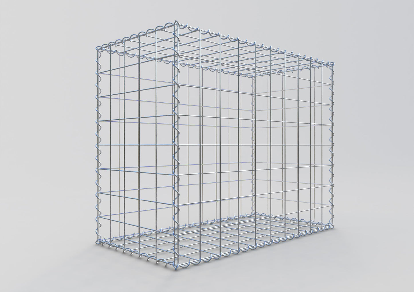 Gabbione 100 cm x 80 cm x 50 cm (L x H x P), maglia 10 cm x 10 cm, spirale