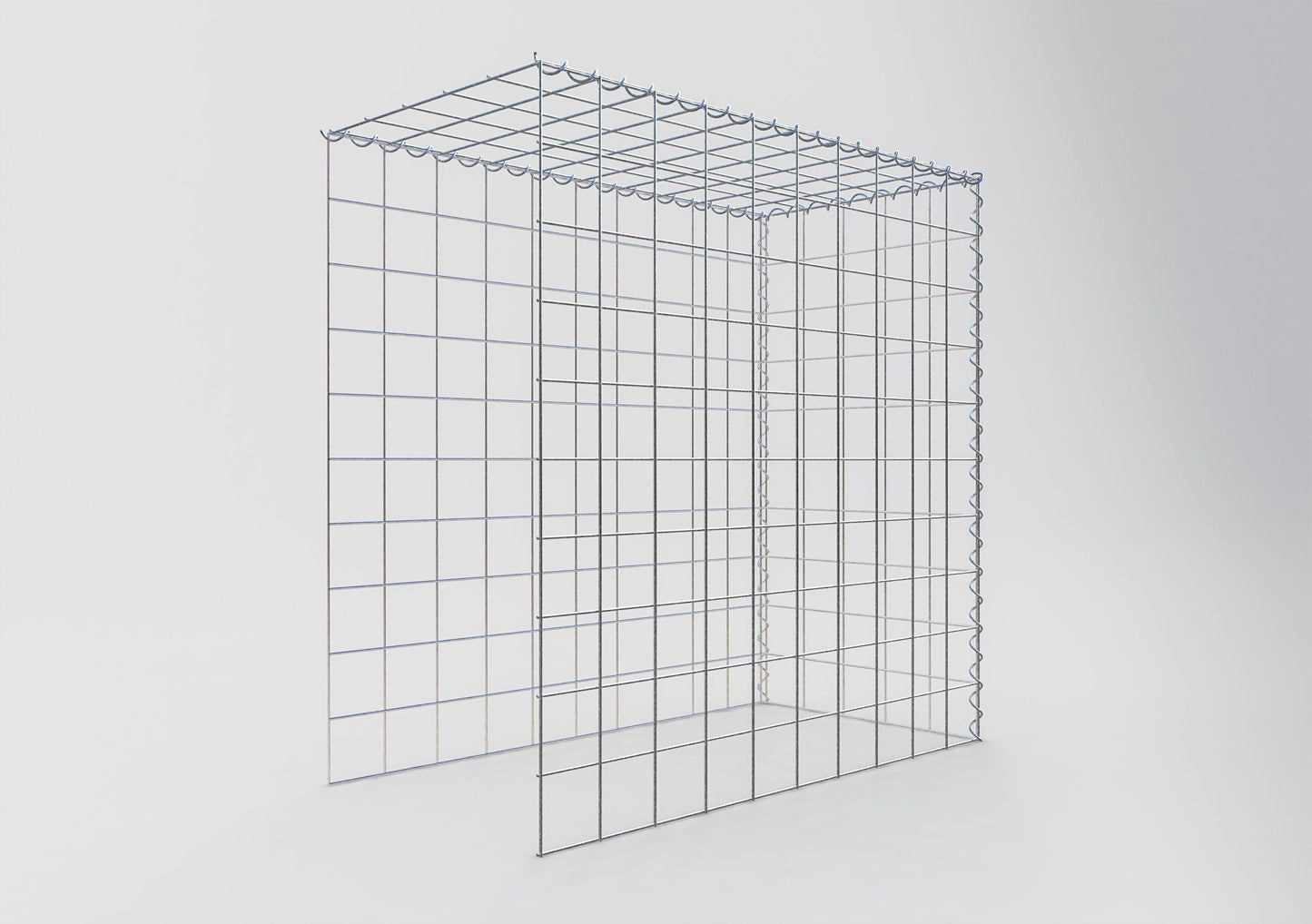 Gabion rapporté type 4 100 cm x 100 cm x 50 cm (L x H x P), mailles 10 cm x 10 cm, spirale