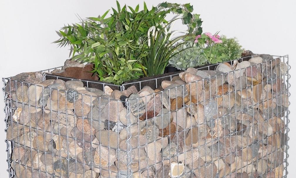 Raised bed square 130 cm x 50 cm x 80 cm (L x H x D), mesh size 5 x 10 cm, wall thickness 10 cm