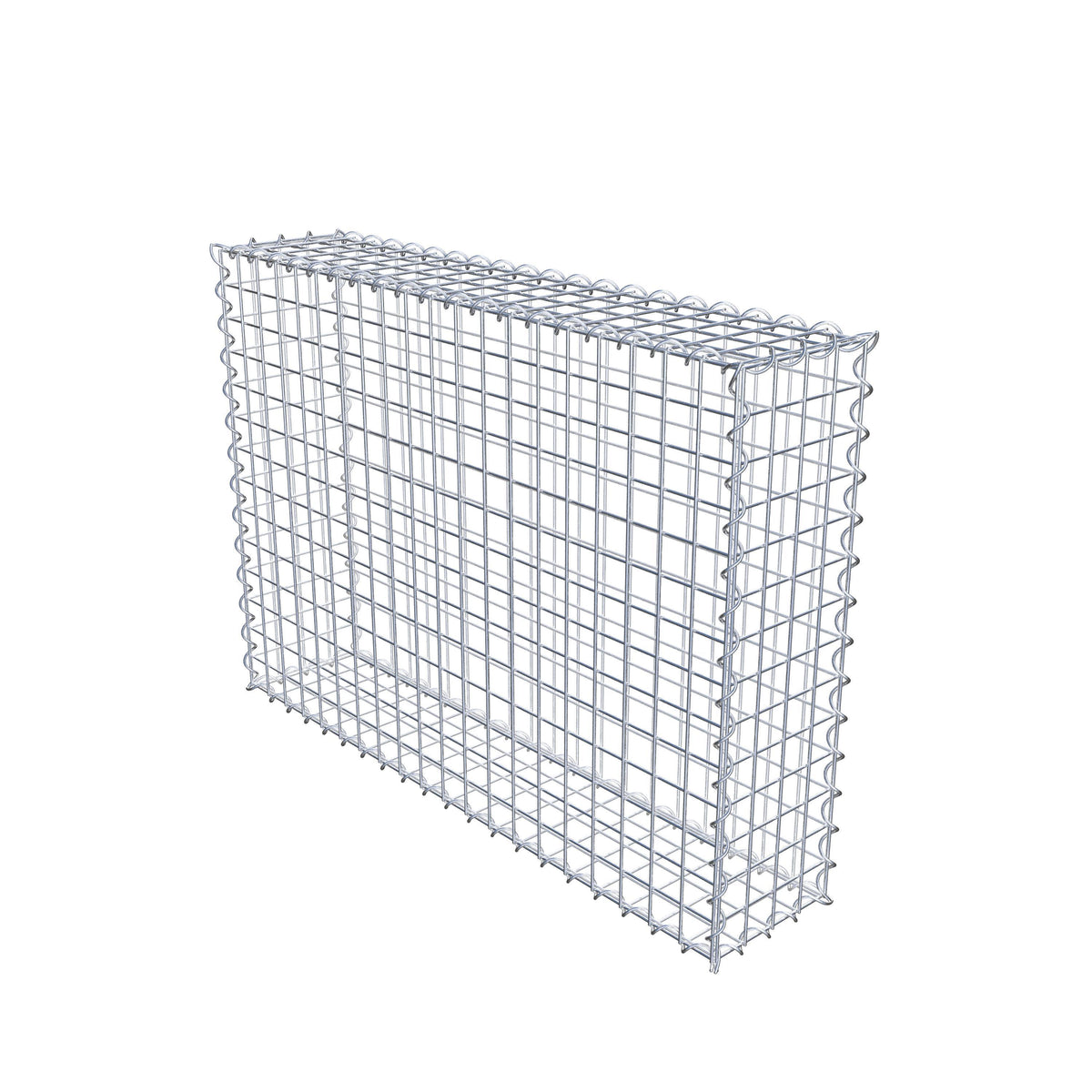 Gabião 100 cm x 70 cm x 20 cm (C x A x P), malhagem 5 cm x 5 cm, espiral